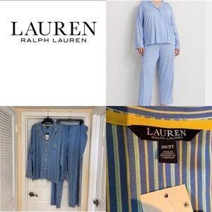 NWT 💛💙 PLUS 2X Ralph Lauren Super soft Cotton Blend PJ Set